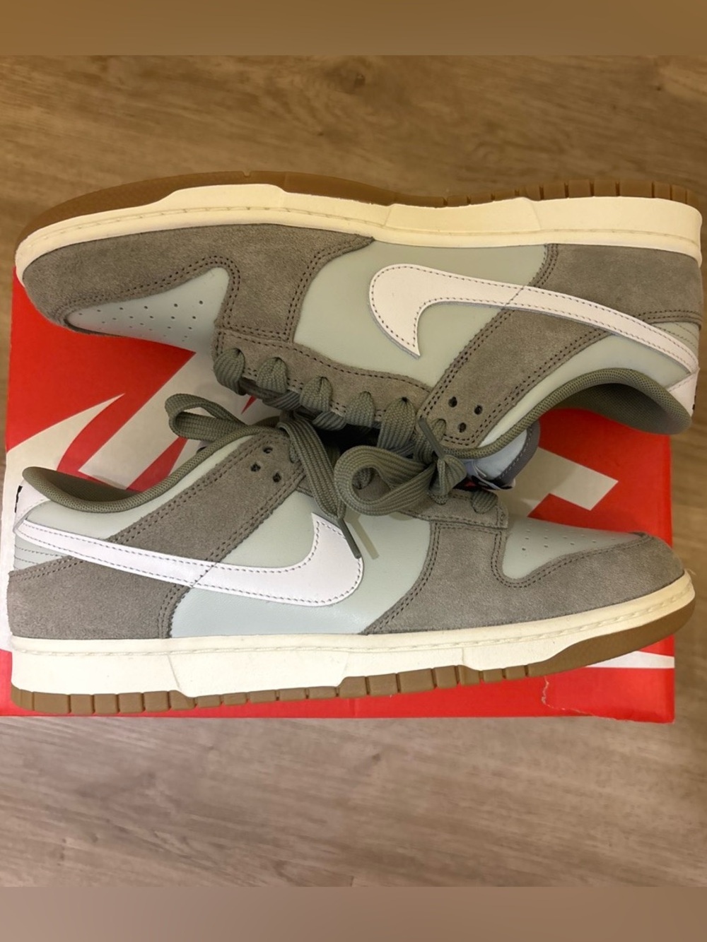 Nike Dunk Low Retro SE “Light Silver/Light Army/Sail/White” in US men’s size 11